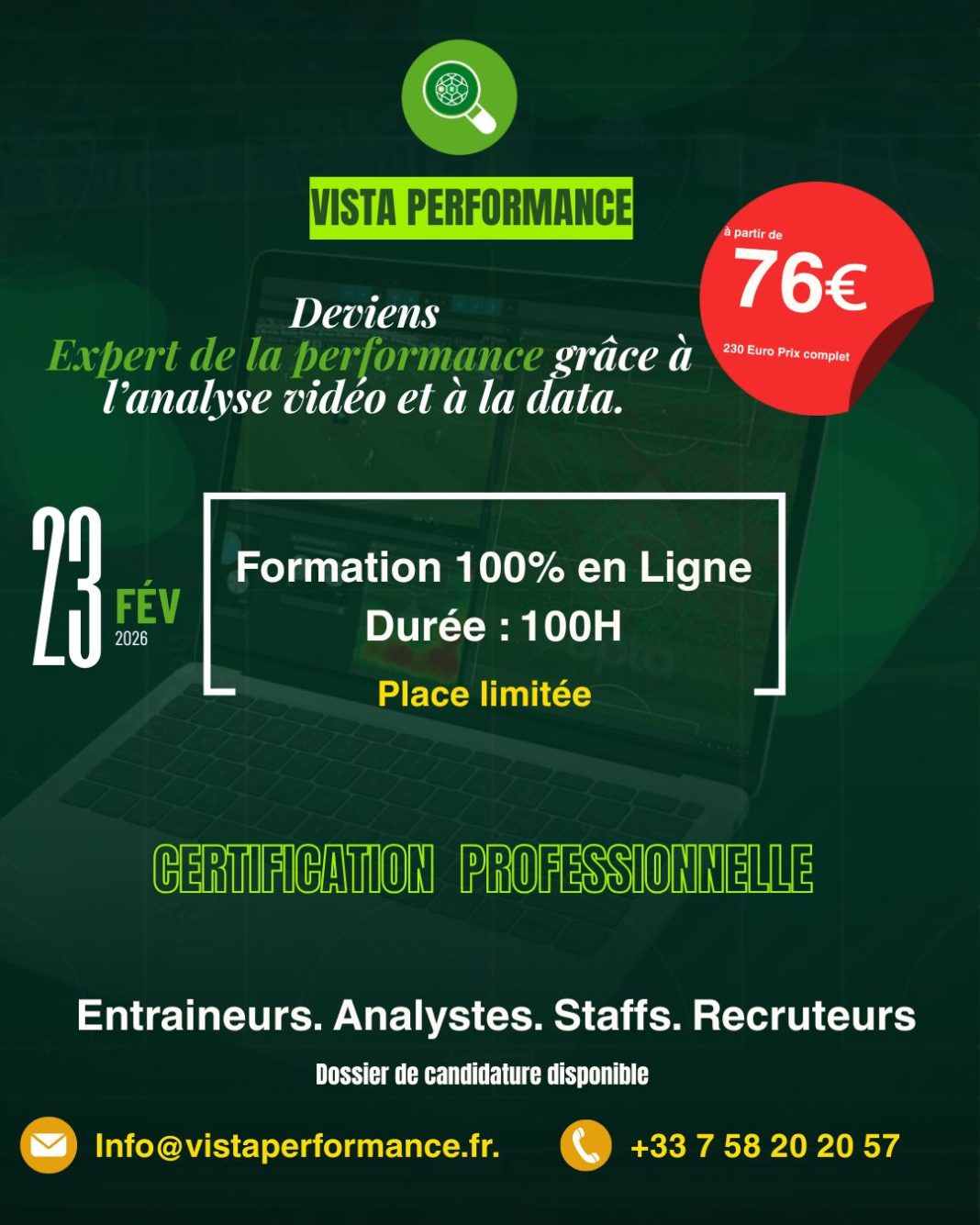 Formation Analyste Vidéo & Data Football : VISTA PERFORMANCE ouvre les ...