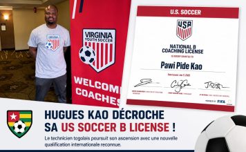 Football | Formation : le technicien togolais Hugues Kao obtient la prestigieuse US Soccer B License et franchit un nouveau cap